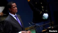 FILE PHOTO: Zambia's President Edgar Chagwa Lungu addresses the 74th session of the United Nations General Assembly at U.N. headquarters in New York City, New York, U.S., September 25, 2019. REUTERS