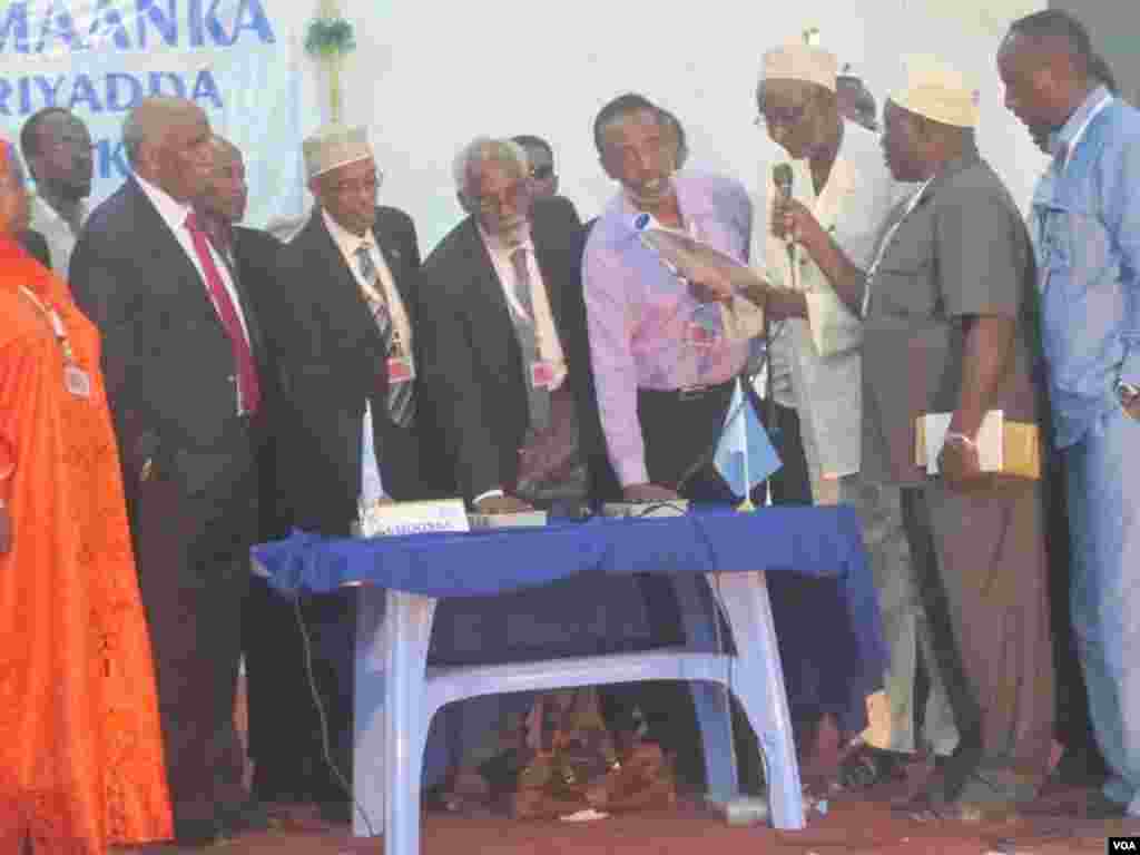 A general view of the welcoming ceremony presided over by French interior minister, of the new promotion of new police officers at the Prefecture de police in Paris.