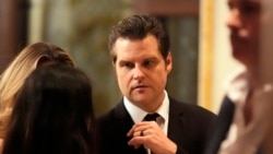 Matt Gaetz hadir dalam acara America First Policy Institute di Mar-a-Lago, Palm Beach, Florida, pada 14 November 2024. (Foto: AP/Alex Brandon)