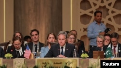 د امریکا د بهرنیو چارو وزیر انتوني بلینکن په اردن کې له غزې سره د بیړنیو مرستو په کنفرانس کې