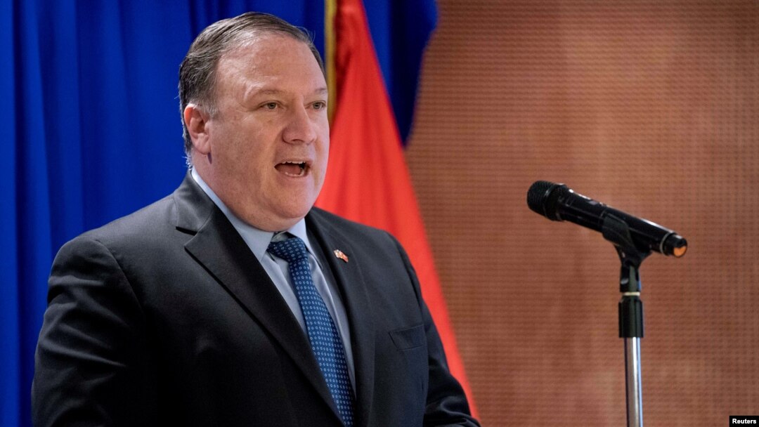 Državni sekretar SAD, Majk Pompeo, govori u hotelu Metropol, u Hanoju, Vijetnam, 8. jula 2018.