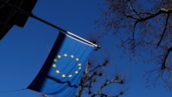 The European Union flag flies outside Europe House the Delegation of the official European Union office to the United Kingdom in London, Friday, Jan. 22, 2021. Britain has sparked a post-Brexit spat with the European Union by declining to grant the…