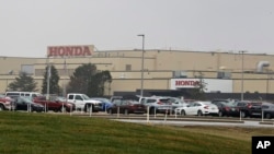 FILE - The Honda Marysville Auto Plant is seen in Marysville, Ohio, March 18, 2020.