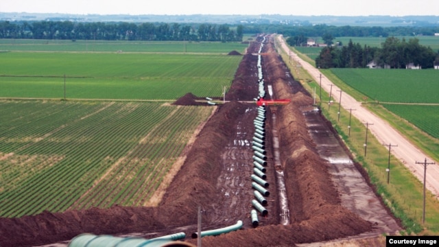Construcción del oleoducto Keystone en David City, Nebraska. (Cortesía TransCanada) 