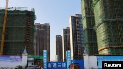 中國江蘇省蘇州太倉的一處恆大集團開發的住宅小區工地。（2021年9月23日）