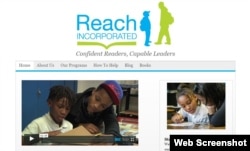 A screen capture of the home page of Reach Inc.