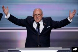 Former New York Mayor Rudy Giuliani speaks during the opening day of the Republican National Convention in Cleveland, July 18, 2016.