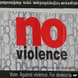 Poster in Colombo appealing for a peaceful election day