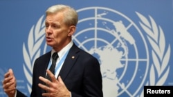 Jan Egeland, United Nations senior advisor of the Special Envoy for Syria gives an interview to Reuters in Geneva, Switzerland, Nov. 29, 2018. 