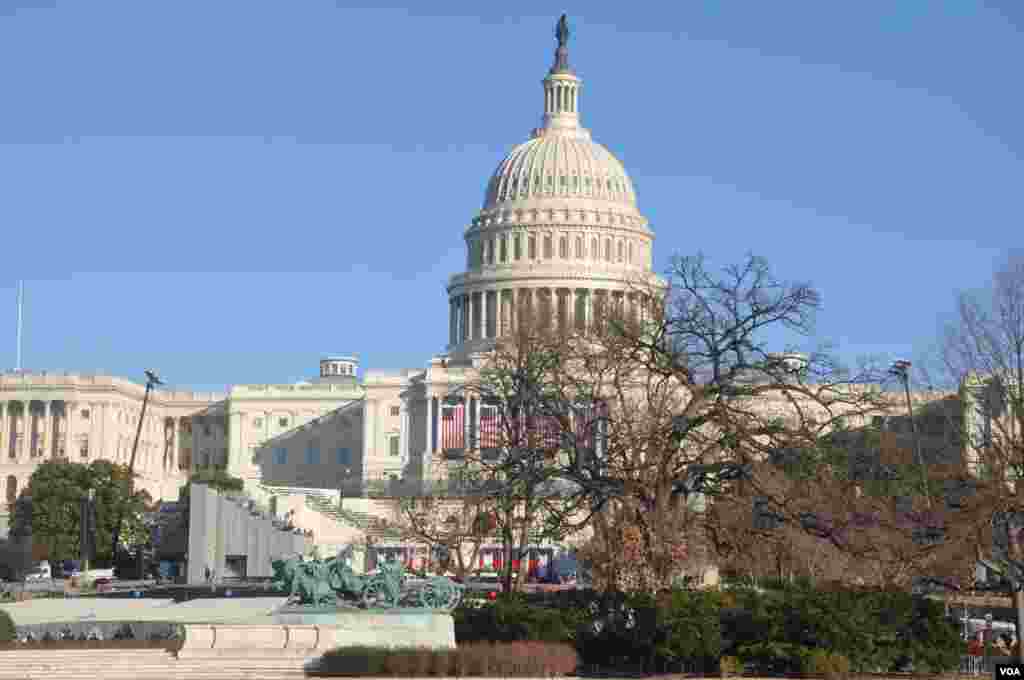 Preparations for the inauguration ceremony tomorrow Monday for the 44th President of the United States of America, Barack Obama, Sunday, January 20, 2013