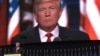 Ông Donald Trump chấp nhận sự đề cử của đảng Cộng hòa tại hội nghị toàn quốc, ở Cleveland, 21/7/2016. 