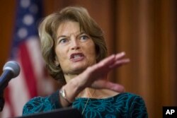 Sen. Lisa Murkowski, R-Alaska, speaks in Washington, Dec. 11, 2018.