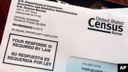 This March 23, 2018, photo shows an envelope containing a 2018 census test letter mailed to a resident in Providence, R.I. The nation's only test run of the 2020 Census is in Rhode Island, and it's drawing concerns from community leaders, good-government 