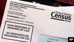 FILE - This March 23, 2018, photo shows an envelope containing a 2018 census test letter mailed to a resident in Providence, R.I. 
