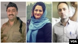 از راست: قادر محمدزاده، آتنا دائمی و حیدر قربانی 