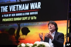 Ken Burns participates in the "The Vietnam War" panel during the PBS portion of the 2017 Summer TCA's at the Beverly Hilton Hotel in Beverly Hills, Calif., July 30, 2017.