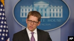 White House Spokesman Jay Carney speaks to reporters on March 11, 2014.
