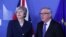 European Commission President Jean-Claude Juncker meets with British Prime Minister Theresa May at the European Commission headquarters in Brussels, Belgium February 7, 2019. 