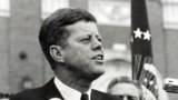 President John F. Kennedy delivers a speech at a rally in Fort Worth, Texas several hours before his assassination in this November 22, 1963 44444444