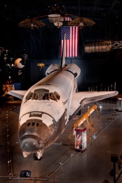 The space shuttle Discovery at the National Air and Space Museum's Steven F. Udvar-Hazy Center in Chantilly, Virginia. (Courtesy Dane Penland/Smithsonian National Air and Space Museum)