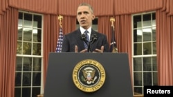 President Barack Obama speaks about counter-terrorism and the United States' fight against the Islamic State group during an address to the nation from the Oval Office of the White House in Washington, Dec. 6, 2015.