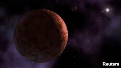 FILE - A planet-like object, dubbed "Sedna" is seen in this artist's concept released by NASA, March 26, 2014. A similar dwarf planet, nicknamed "the Goblin," has been discovered well beyond Pluto. 