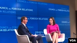 前国防部长阿什顿·卡特(Ashton Carter)2019年7月9日出席外交关系协会一场活动（美国之音黎堡）