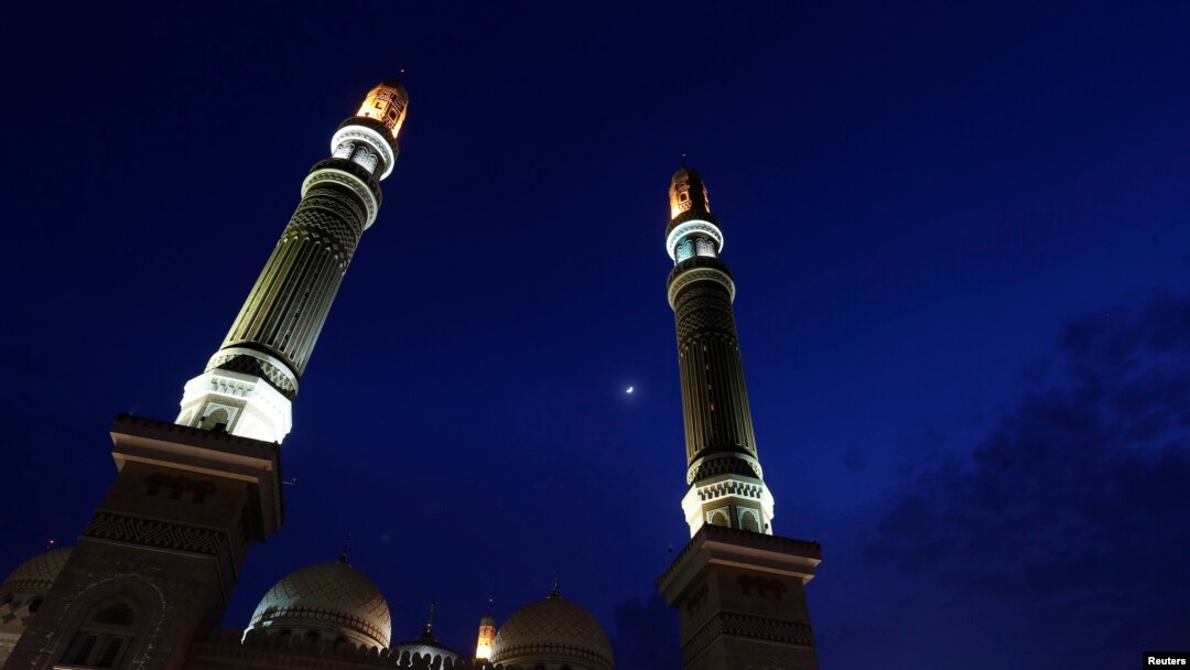 FILE - The al-Saleh mosque during Muslim fasting month of Ramadan, Sanaa, July 2, 2014.