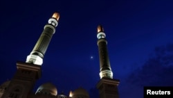 FILE - The al-Saleh mosque during Muslim fasting month of Ramadan, Sanaa, July 2, 2014.