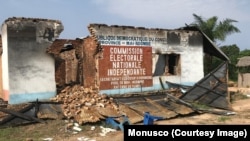 Ndako ya CENI (Commission électorale nationale indépendante) ebebisami na Yumbi, Maï-Ndombe, décembre 2018. (Monusco)