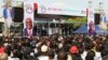 Des partisans du Parti démocratique du peuple (PDP) à un rassemblement à Lafia, au Nigeria, le 10 janvier 2019.