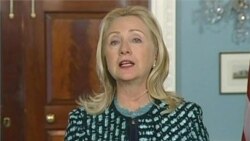 Video of US Secretary of State Hillary Clinton reacting to situation in Syria