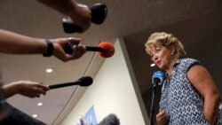 FILE - Ireland's Permanent Representative to the United Nations, Geraldine Byrne Nason, speaks to media at the United Nations in New York City, New York, August 16, 2021.