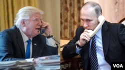 Pesiden AS Donal Trump dan Presiden Rusia Vladimir Putin