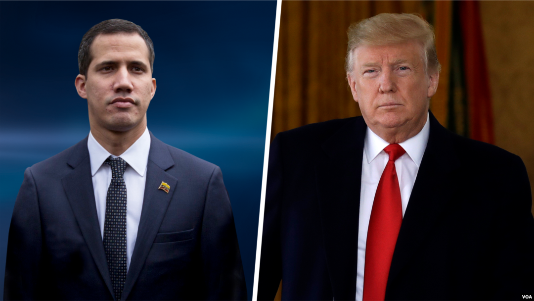 Tổng thống tự phong Venezuela Juan Guaido và Tổng thống Trump điện đàm hôm 30/1.