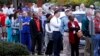 45 ویں صدر کے انتخاب کے لیے ووٹروں کی لمبی قطاریں