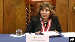 Zoraida Ávalos, nueva fiscal general de Perú en conferencia de prensa tras ser nombrada al cargo, el martes 8 de enero de 2018.