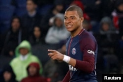 Le joueur du PSG Kylian Mbappé au parc des Princes, à Paris, le 29 avril 2018.