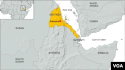 FILE - A map of Eritrea.