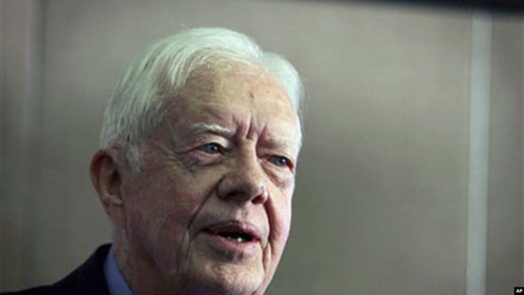 Former President Jimmy Carter speaks at a ceremony at the Carter Center in Atlanta, October 2010. (file photo)