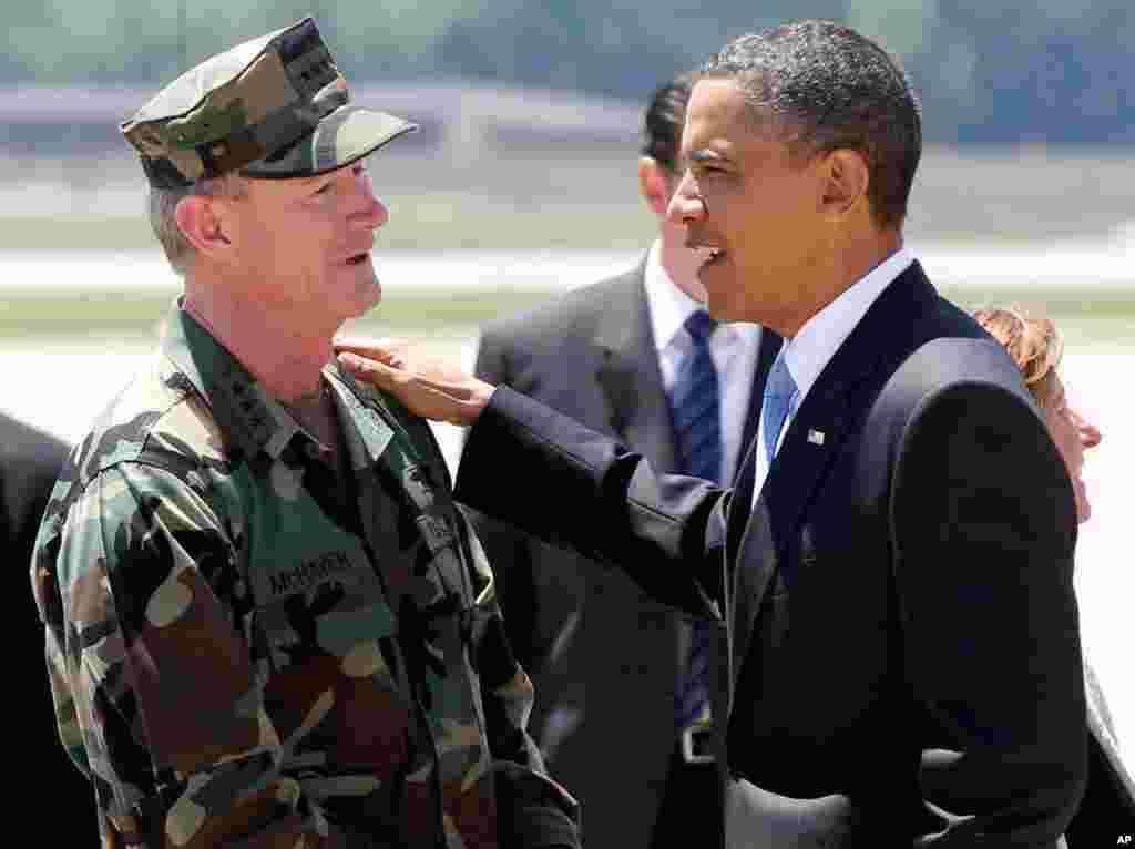 Another guest of honor was U.S. Navy Vice Admiral William H. McRaven, who as commander of Joint Special Operations Command (JSOC) had operational control of the mission to get Osama bin Laden. (AP)