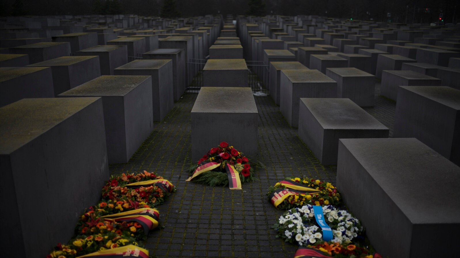 Wreaths are placed at the Memorial to the Murdered Jews of Europe on the International Holocaust Remembrance Day in Berlin, Germany.