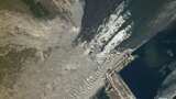 A satellite image shows damaged Nova Kakhovka Dam in Kherson region