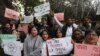 People from northeastern Indian states shout slogans against the government during a protest against Citizenship Amendment Bill (CAB), in New Delhi, India, Dec. 11, 2019. 