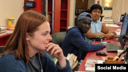 FILE - Students study in the library of Davidson College, in Davidson, North Carolina. (Photo credit: Fuji Lozada, Twitter @thefieldworker)