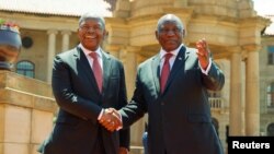 Presidente de Angola, João Lourenço, e o Presidente da África do Sul, Cyril Ramaphosa.