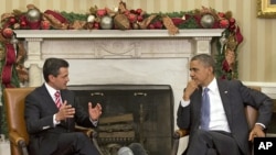 President Barack Obama and Mexico's President-elect Enrique Peña Nieto in the Oval Office of the White House in Washington, Nov. 27, 2012.