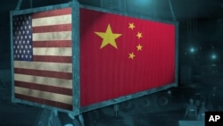 一个集装箱上的美中国旗图案