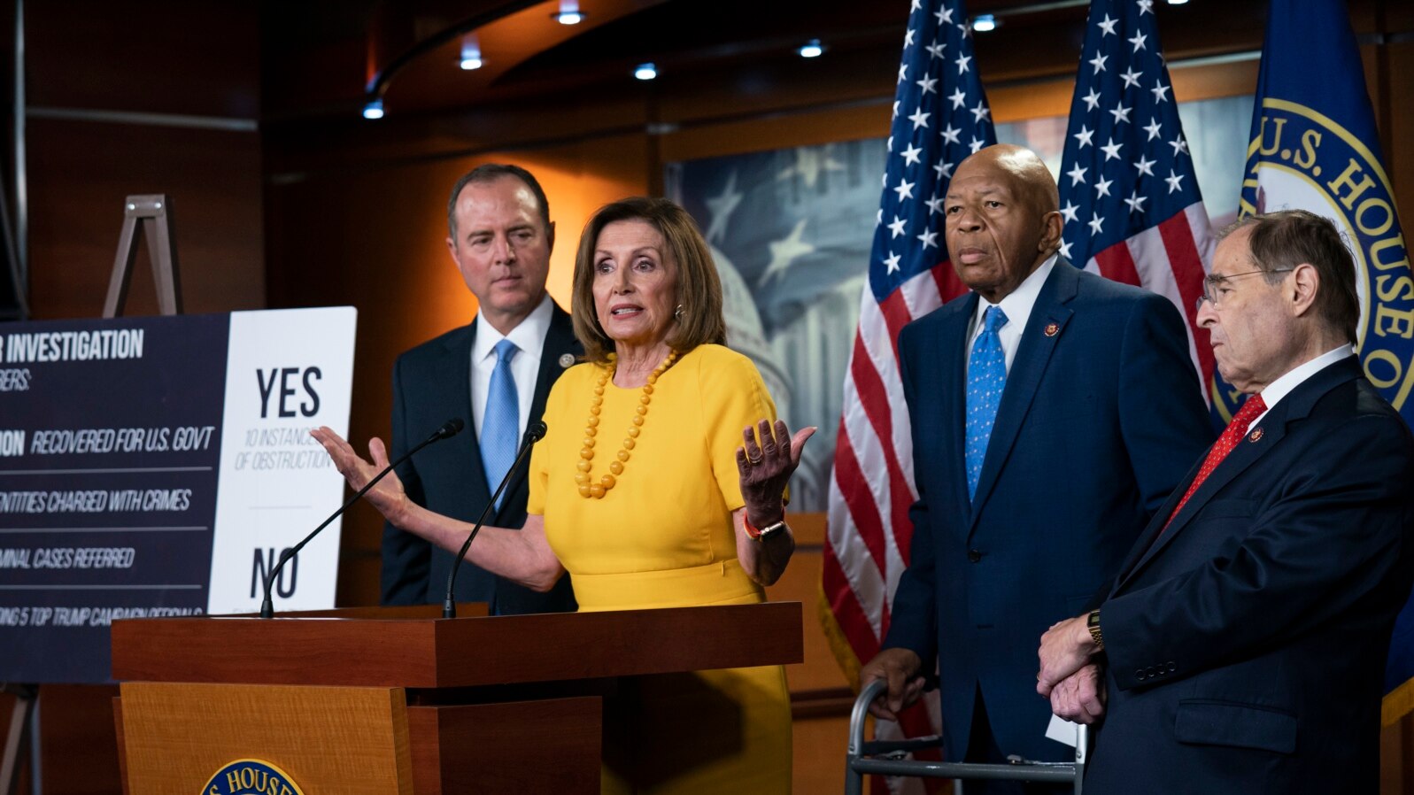 FILE - Speaker of the House Nancy Pelosi, D-Calif., speaks during a news conference on Capitol Hill in Washington, July 24, 2019.