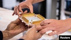 This handout photo from October 2019 shows a component of Google's quantum computer in a Santa Barbara lab, California, U.S. (Google/Handout via REUTERS)